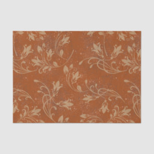 Papier Mousseline Élégant Feuille Flourdissant Grunge Orange Brûlé