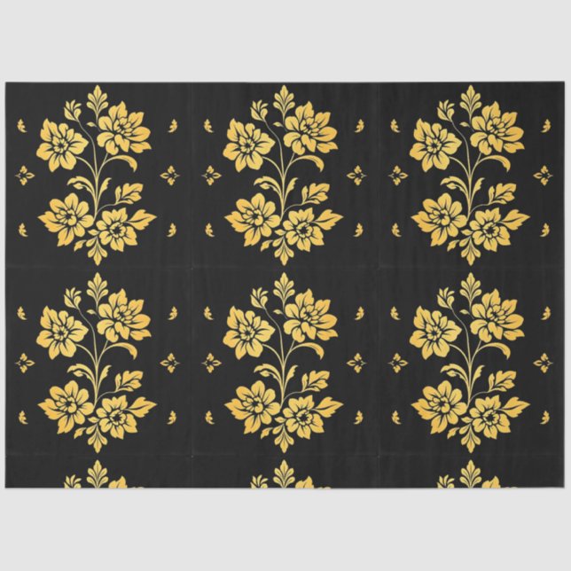 Papier Mousseline Elégant Floral Luxe Collection Moderne (Recto)