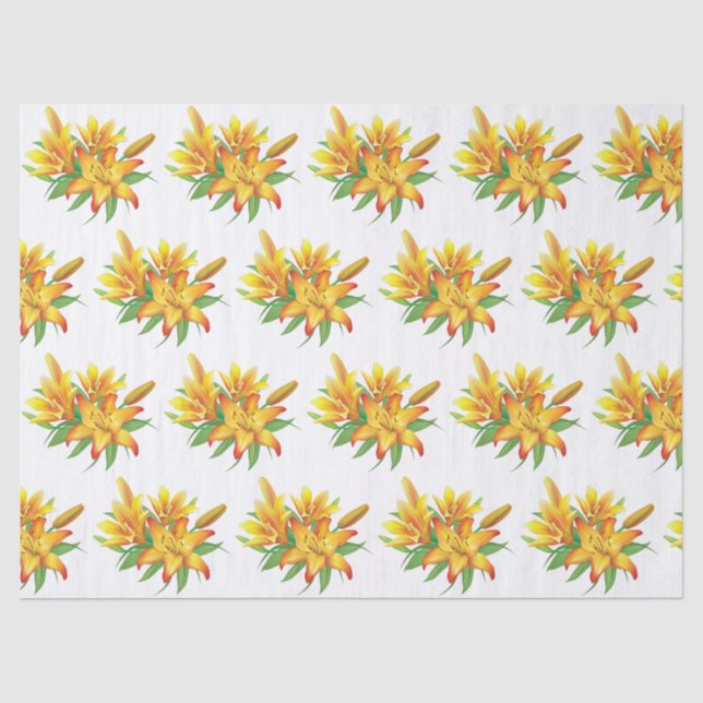 Papier Mousseline Élégant Floral Moderne (Recto)