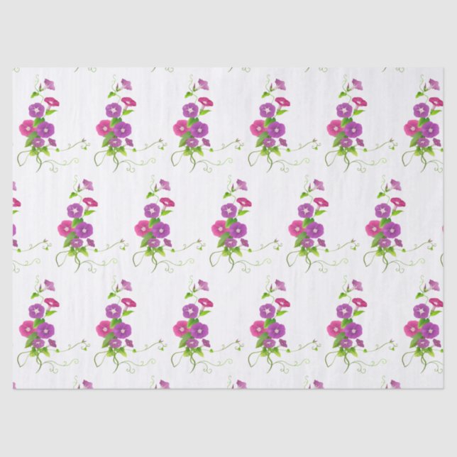 Papier Mousseline Élégant Floral Moderne (Recto)