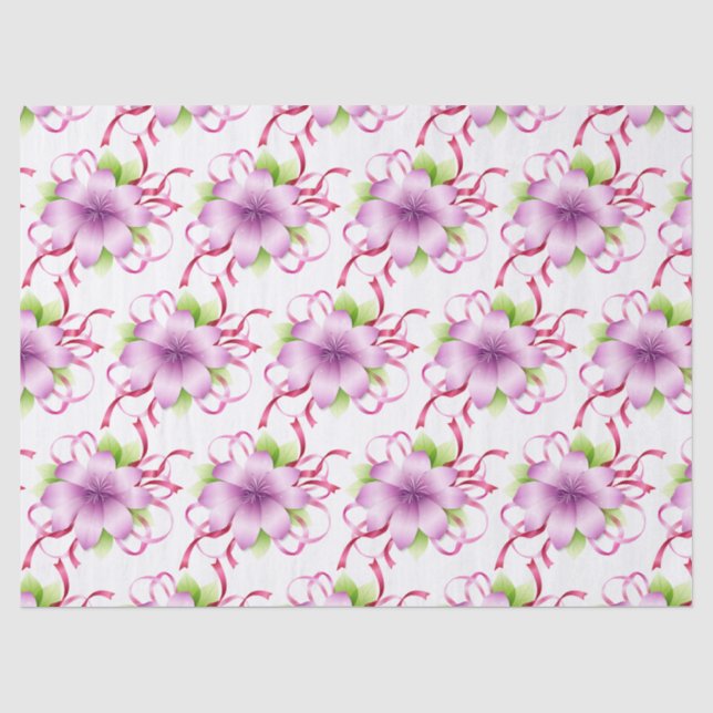 Papier Mousseline Élégant Floral Moderne (Recto)