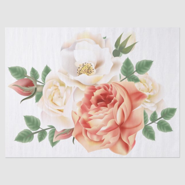 Papier Mousseline Élégant Floral Moderne (Recto)