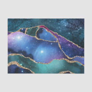 Papier Mousseline Elégant Galaxy Stars Mystic Blue