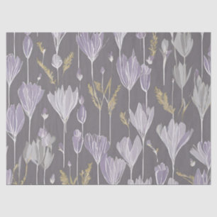 Papier Mousseline Élégant Lavendar Blanc Boho Fleur sauvage Floral