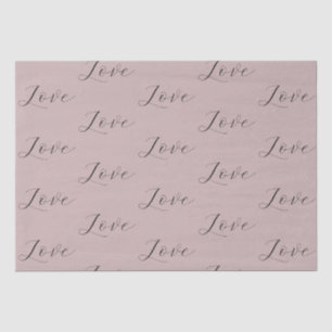 Papier Mousseline Elégant Love Crème Beige Clay Mariage