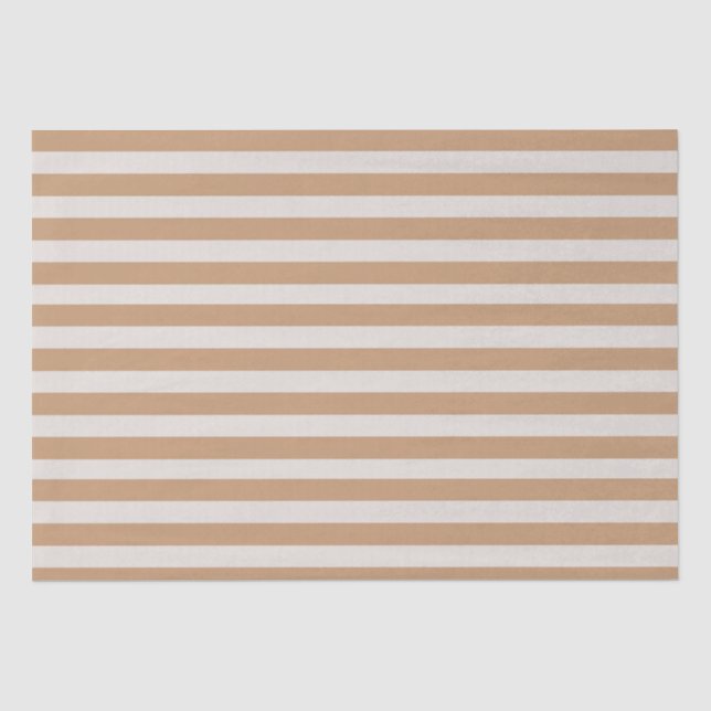 Papier Mousseline Élégant minimal Beige Brown rayures (Recto)