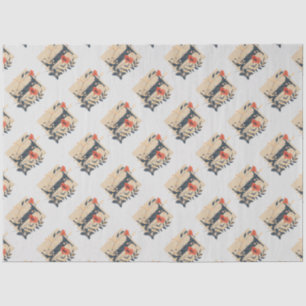 Papier Mousseline Élégant monogramme de conception Lettre I motif 1