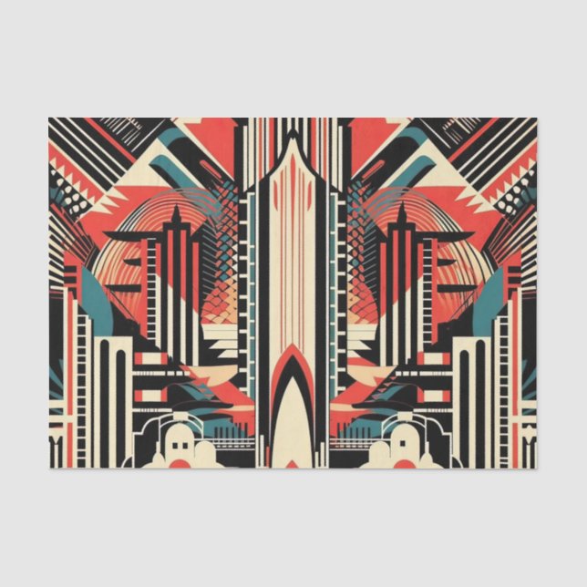 Papier Mousseline Élégant motif Art Déco (Recto)