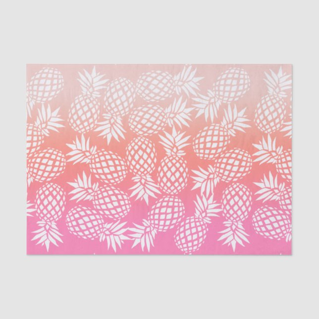 Papier Mousseline Élégant Motif d'ananas à dégradé de Girls (Recto)
