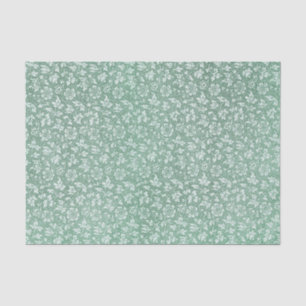 Papier Mousseline Élégant motif floral vert Sage Vintage