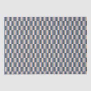Papier Mousseline Elégant Motif géométrique Chic Blue Hues et Peach