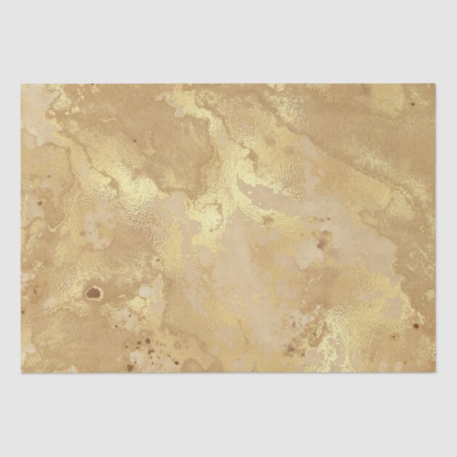 Papier Mousseline Elégant Motif moderne en marbre d'or Faux (Recto)