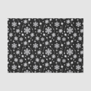 Papier Mousseline Élégant Motif noir et blanc hivernal