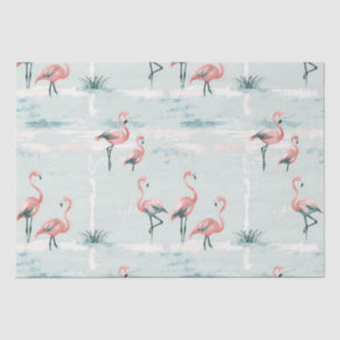 Papier Mousseline Élégant motif pastel flamingo
