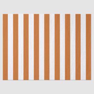Papier Mousseline Élégant Motif rayé blanc et orange brûlé
