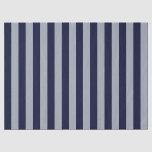 Papier Mousseline Élégant motif rayé bleu marine et bleu clair