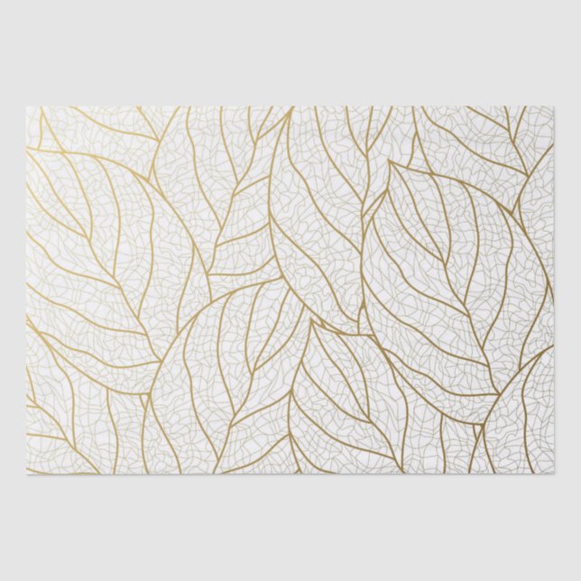 Papier Mousseline Elégant or feuille de terre délice (Recto)