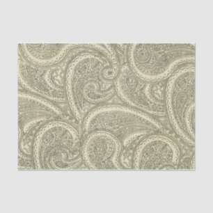 Papier Mousseline Elégant Paisley Ornate complexe noir et blanc