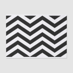 Papier Mousseline Élégant papier de tissus Chevron blanc noir
