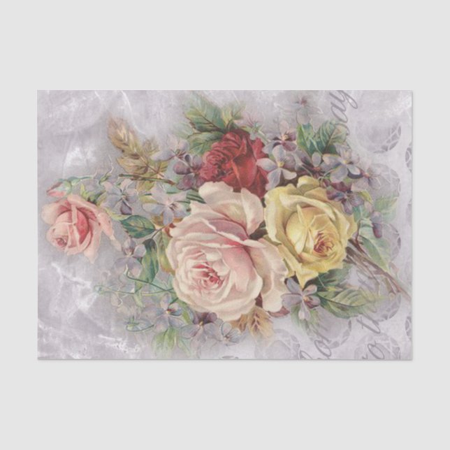 Papier Mousseline Élégant papier de tissus Rose victorien (Recto)
