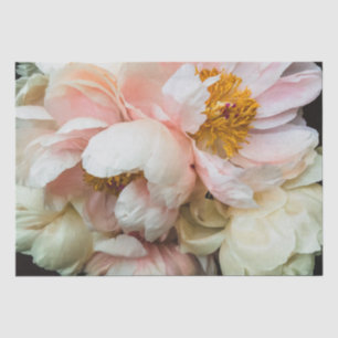 Papier Mousseline Élégant Papier Tissu Blush Pink Peonies