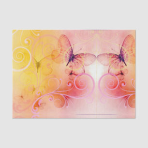 Papier Mousseline Élégant papillons Pastel et des perruques