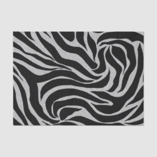 Papier Mousseline Elégant Parties scintillant noire Silver Zebra Pos