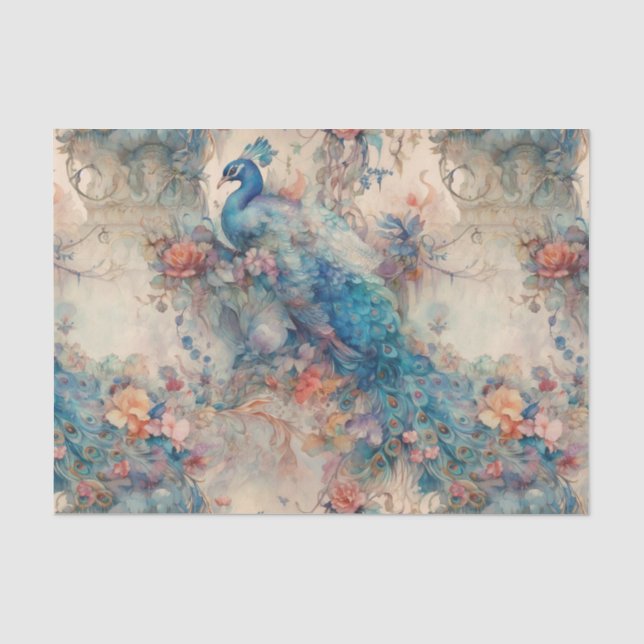 Papier Mousseline Elégant Peacock (Recto)