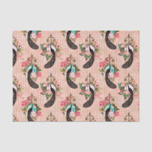 Papier Mousseline Elégant Peacock Rose