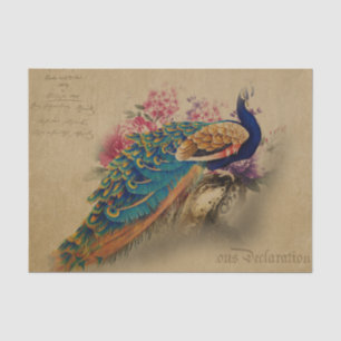Papier Mousseline Elégant Peacock Vintage