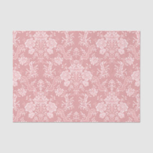Papier Mousseline Élégant Romantique Chic Floral Damask-Pastel rose