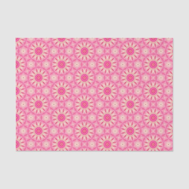 Papier Mousseline Elégant rose chaud Motif géométrique Girly Chic (Recto)