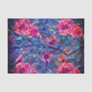 Papier Mousseline Élégant Rose de violet floral Motif