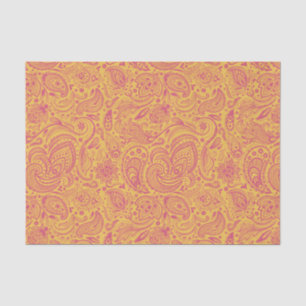 Papier Mousseline Élégant rose floral Paisley Jaune Arrière - plan