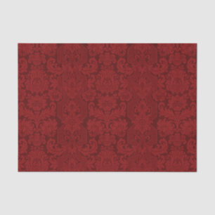 Papier Mousseline Élégant rouge orné victorien Damask