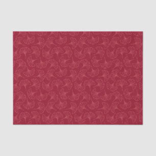Papier Mousseline Élégant rouge profond japonais Feuille Ginkgo
