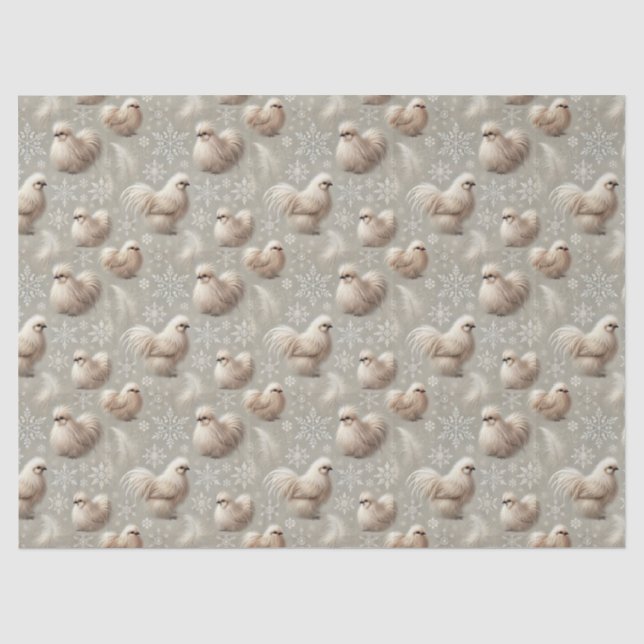 Papier Mousseline Elégant Silkie Poulet Neutre Enveloppement Cadeau  (Recto)