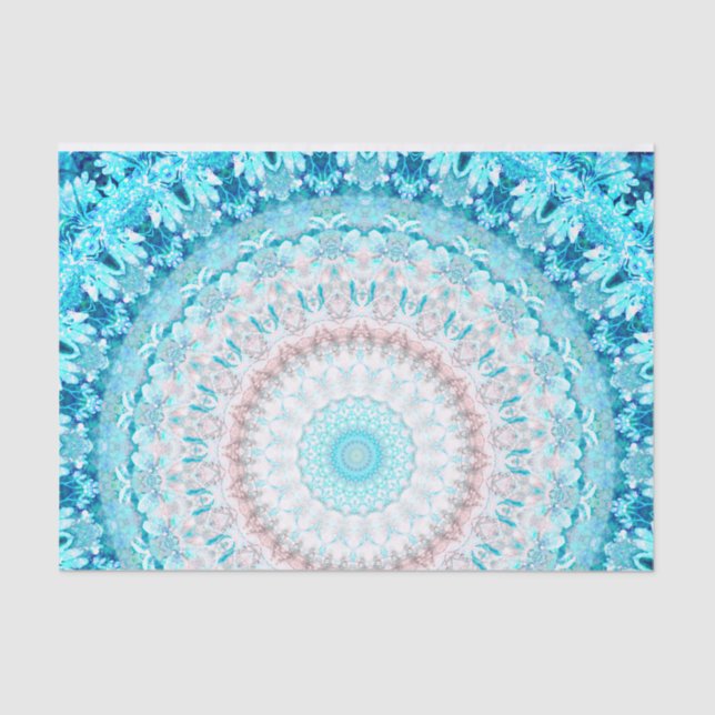 Papier Mousseline Elégant Sky Blue Crystal Mandala      (Recto)