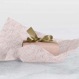 Papier Mousseline Élégant Sweet 16 Script Calligraphie Motif rose