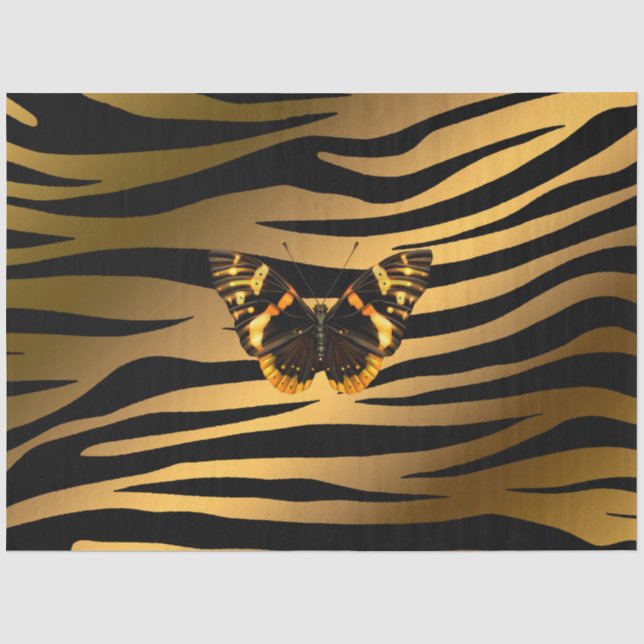 Papier Mousseline Élégant tigre d'or (Recto)