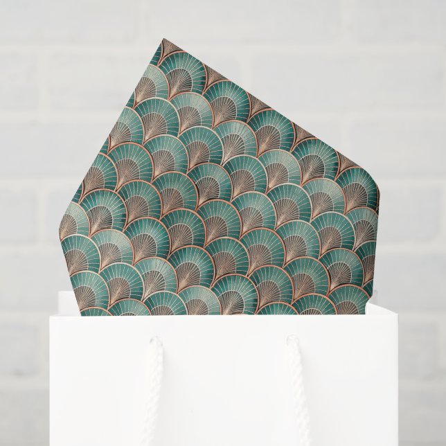 Papier Mousseline Elegant tiled Art Deco pattern  (Sac cadeau)
