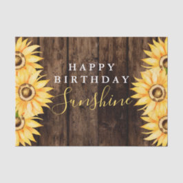 Papier Mousseline Elégant Tournesol et Grotte Bois Anniversaire