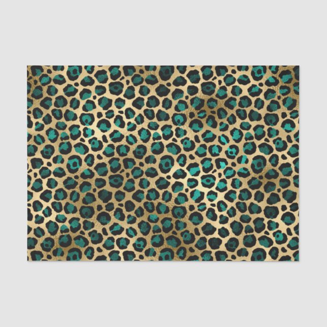 Papier Mousseline Élégant Turquoise de léopard Poster de animal (Recto)