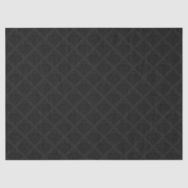 Papier Mousseline Elégant Victorian Damask Black (Recto)