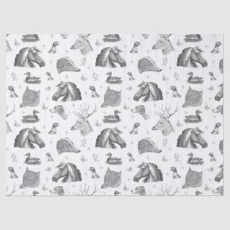Papier Mousseline Elegant Vintage Horse English Country Hunting