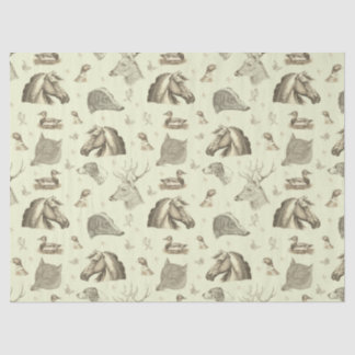 Papier Mousseline Elegant Vintage Horse English Country Hunting