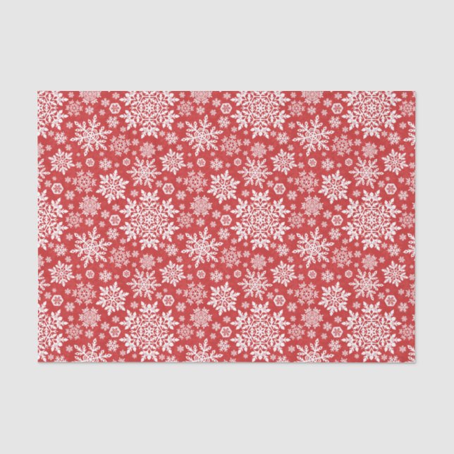 Papier Mousseline Elegant White Snowflake (Cranberry) (Recto)