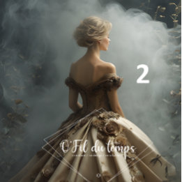 Papier Mousseline Elegant Woman in Opulent Ball Gown