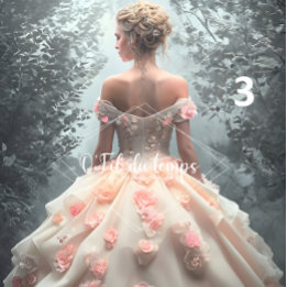 Papier Mousseline Elegant Woman in Opulent Ball Gown
