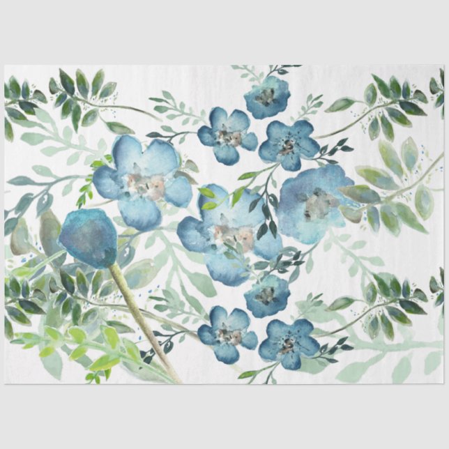 Papier Mousseline Elégante aquarelle florale (Recto)